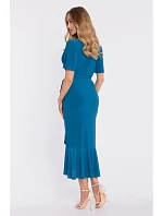 Zavinovací midi šaty M912 mořsky modré - Stylove Zavinovací midi šaty M912 mořsky modré - Stylove