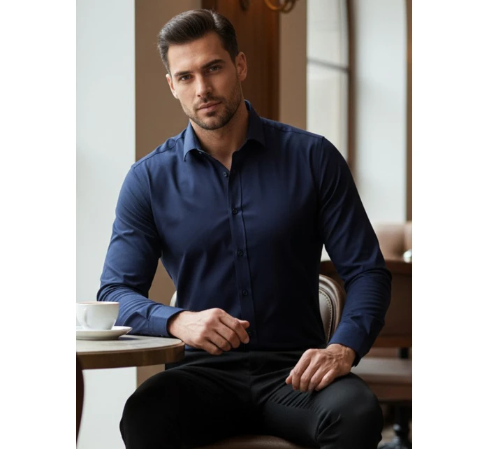 Pánská elegantní tmavě modrá košile FashionStreet DX2477