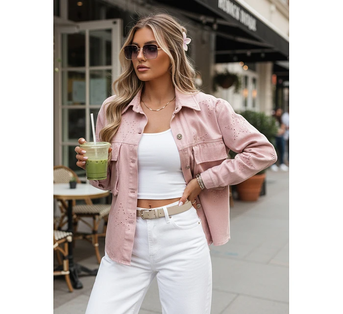 Dámská přechodná bunda v hvězdách STRASHINE růžová FashionStreet TY4844