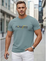 Pánské bavlněné tričko se streetwearovým potiskem petrol FashionStreet NX0145R Pánské bavlněné tričko se streetwearovým potiskem petrol FashionStreet NX0145R