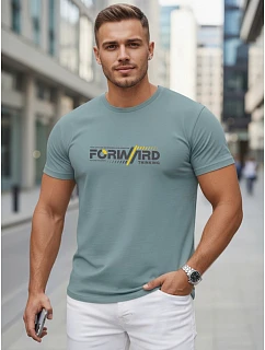 Pánské bavlněné tričko se streetwearovým potiskem petrol FashionStreet NX0145R