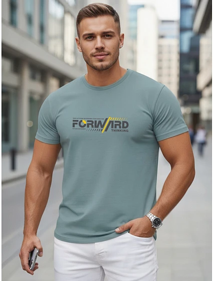 Tshirt męski z nadrukiem petrol model 22182658 - FashionStreet