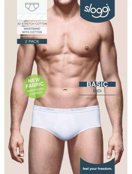 sloggi men Basic Midi 2P - WHITE - SLOGGI WHITE - SLOGGI sloggi men Basic Midi 2P - WHITE - SLOGGI WHITE - SLOGGI