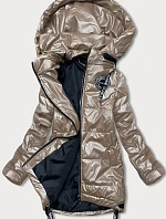 Béžová dámská bunda s odepínací kapucí (B8086-101)