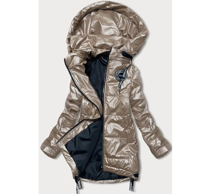 Béžová dámská bunda s odepínací kapucí (B8086-101)