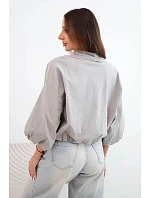 Dámská bavlněná bomber bunda na zip fango zelená