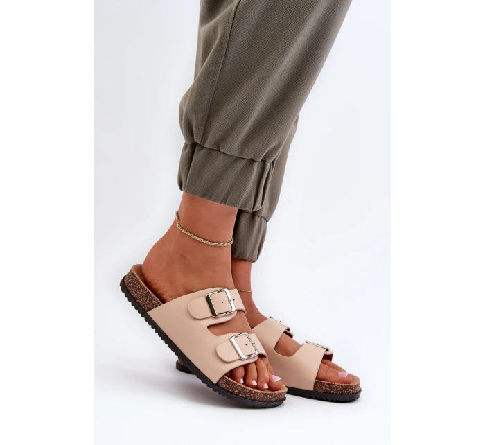 Dámské sandály s přezkami béžové model 21653020 - Boto Dámské sandály s přezkami béžové model 21653020 - Boto