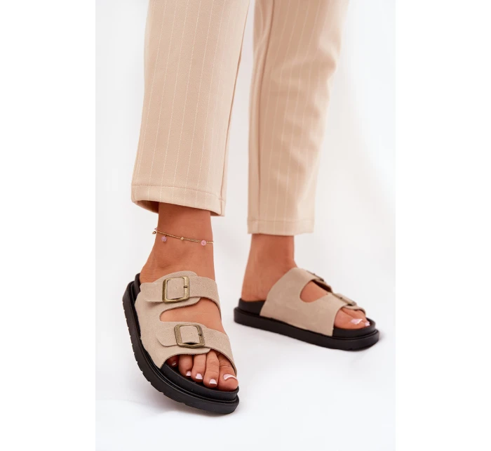 Dámské Sandály Na Platformě S Přezkami Béžové Simbes Dámské Sandály Na Platformě S Přezkami Béžové Simbes