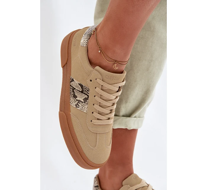 Dámské tenisky s kůží Big Star Béžové model 22042750 - Big Star Shoes