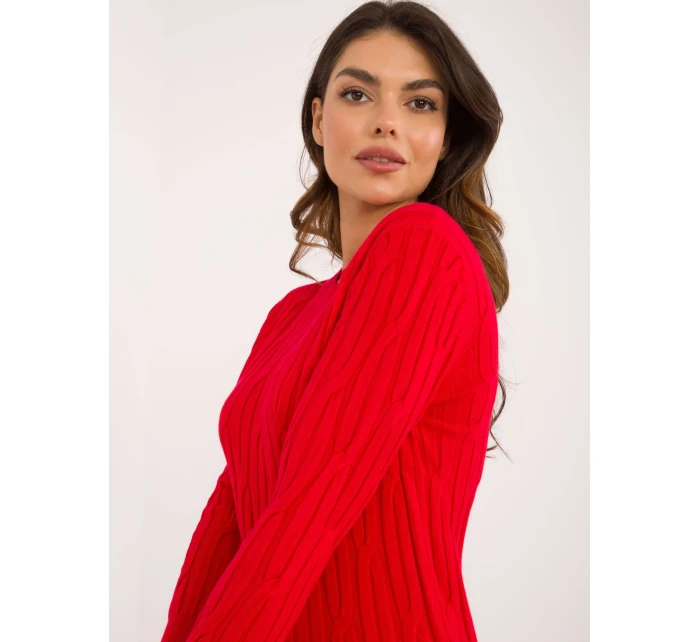 Sweter AT SW ciemny czerwony model 20742494 - FPrice Sweter AT SW ciemny czerwony model 20742494 - FPrice