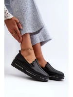 Kožené Dámské Boty Na Platformě S.Barski černá Kožené Dámské Boty Na Platformě S.Barski černá