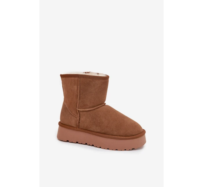 Dámské sněhule Privine z přírodního semiše na platformě – camel Dámské sněhule Privine z přírodního semiše na platformě – camel