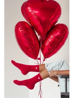 Dámské ponožky s drobným srdíčkem – červené