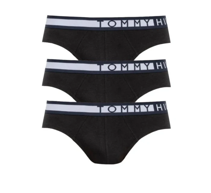 Pánské slipy 3PACK UM0UM01227 Černá s bílou - Tommy Hilfiger
