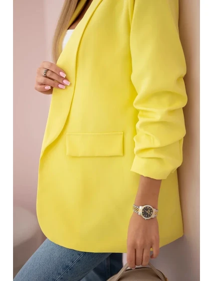 Sako s klopami elegantní žluté