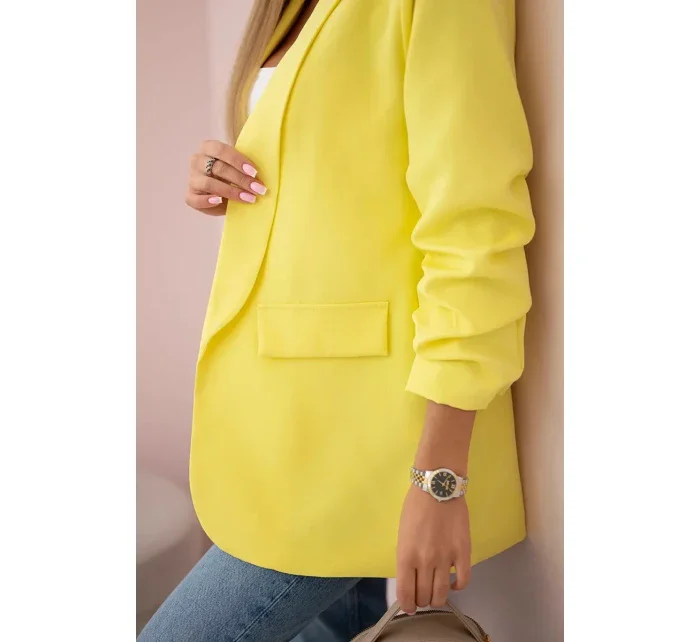 Sako s klopami elegantní žluté