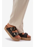 Sandály S Pletením A Sponami Na Masivní Platformě Černé Aralissea Sandály S Pletením A Sponami Na Masivní Platformě Černé Aralissea