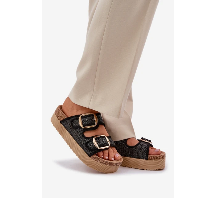 Sandály S Pletením A Sponami Na Masivní Platformě Černé Aralissea Sandály S Pletením A Sponami Na Masivní Platformě Černé Aralissea