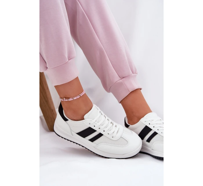 Dámské Tenisky Z Eko Semiše Bílé model 21691096 - Boto Dámské Tenisky Z Eko Semiše Bílé model 21691096 - Boto