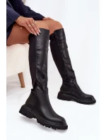 dámské kozačky z eko kůže černé model 21710947 - Boto