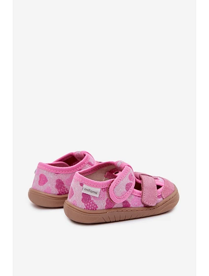 Dětské barefoot Růžové Třpytivé Srdce model 22101037 - Milami