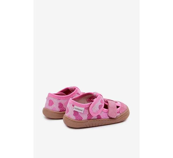 Dětské barefoot Růžové Třpytivé Srdce model 22101037 - Milami