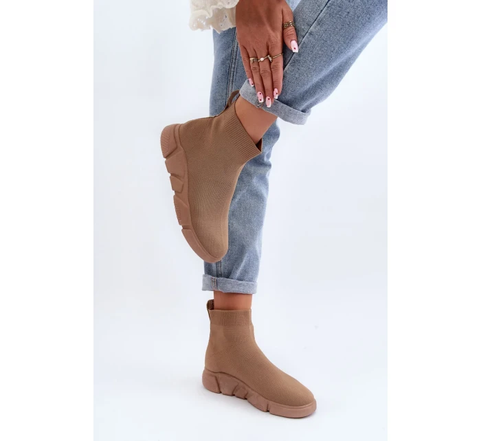 Dámská sportovní obuv s ponožkou Béžová Zirila Dámská sportovní obuv s ponožkou Béžová Zirila