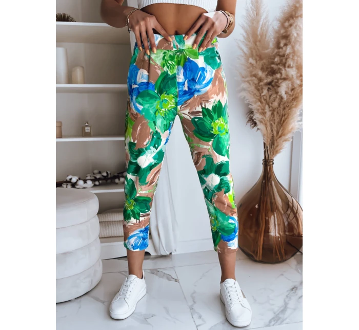 Dámské kalhoty FLOWER GARDEN green FashionStreet UY1482
