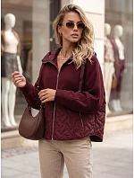 Dámská oversize přechodová bunda s kapucí, bordová, FashionStreet TY5916 Dámská oversize přechodová bunda s kapucí, bordová, FashionStreet TY5916