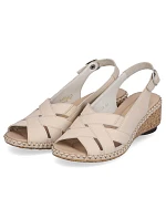 Kožené pohodlné sandály Rieker W RKR682 beige
