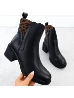 Černé kožené boty na jehlovém podpatku model 21905469 - VINCEZA