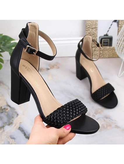 Sandály na podpatku W model 22035490 černé - EVENTO