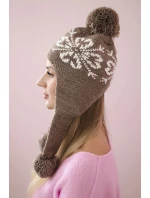 Dámské ušanky Balbina K381 cappuccino