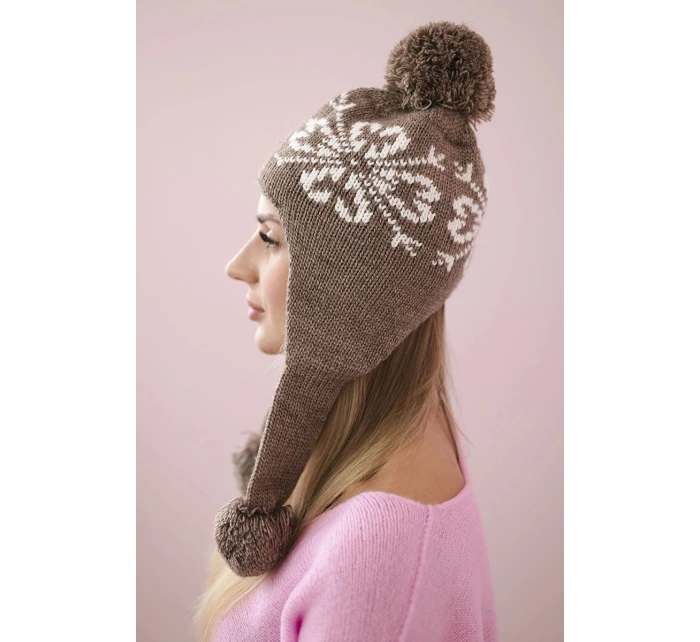 Dámské ušanky Balbina K381 cappuccino