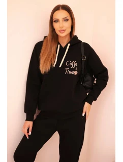 Dámský komplet bavlněný model 21310088 s potiskem černý - K-Fashion