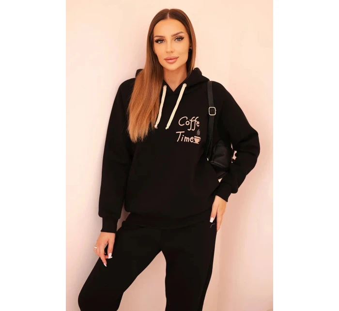 Dámský komplet bavlněný model 21310088 s potiskem černý - K-Fashion