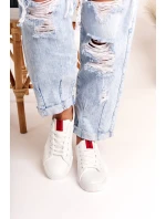 Dámské Kožené Tenisky Se Stuhou BIG STAR DD274685 Bile Dámské Kožené Tenisky Se Stuhou BIG STAR DD274685 Bile