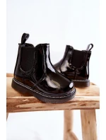 Dětské Lakované zateplené boty černé model 21597431 - Boto Dětské Lakované zateplené boty černé model 21597431 - Boto