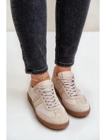Nízké dámské semišové tenisky béžové Zazoo N1068
