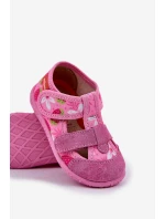 Dětské pantofle na suchý zip s růžové model 21682749 - Milami