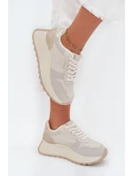 Zateplené dámské sneakersy na platformě Big Star SS274008 HI-POLY SYSTEM světle béžové Zateplené dámské sneakersy na platformě Big Star SS274008 HI-POLY SYSTEM světle béžové