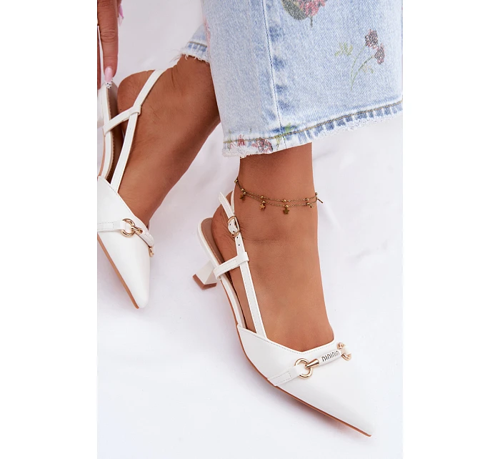 Dámské sandály na podpatku s  bílé model 22122516 - Boto