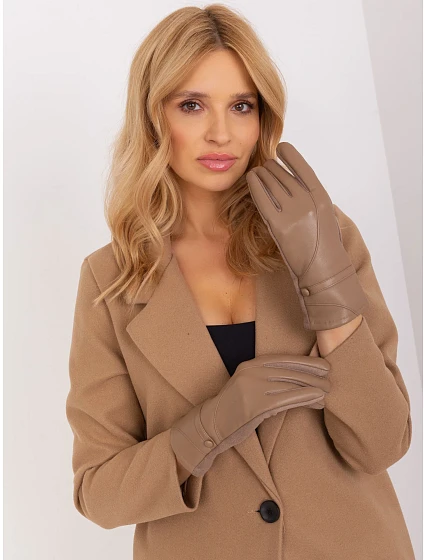 Rękawiczki AT RK model 19367873 ciemny bezowy - FPrice Rękawiczki AT RK model 19367873 ciemny bezowy - FPrice