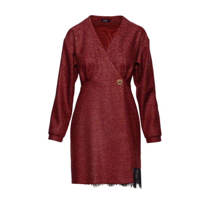 Zavinovací šaty z  bordó model 21295912 - Moe