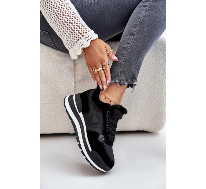 Dámské Zateplené Tenisky Na Platformě Big Star Černé