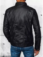 Pánská kožená bunda černá FashionStreet TX4388 Pánská kožená bunda černá FashionStreet TX4388