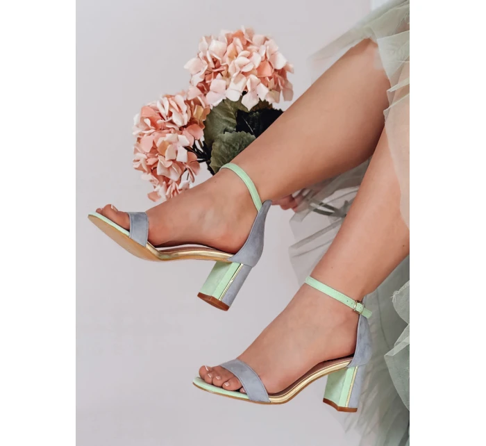 Dámské sandály na jehlovém podpatku modré Dstreet model 21984915 - FashionStreet