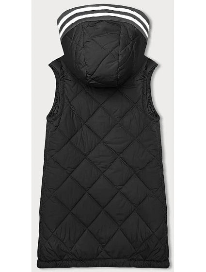 Černá vesta s ozdobnou kapucí model 18942036 - J.STYLE Černá vesta s ozdobnou kapucí model 18942036 - J.STYLE