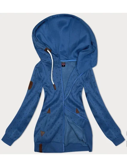 Světle modrá dámská rozepínací mikina se stahovacími lemy (2306) Světle modrá dámská rozepínací mikina se stahovacími lemy (2306)