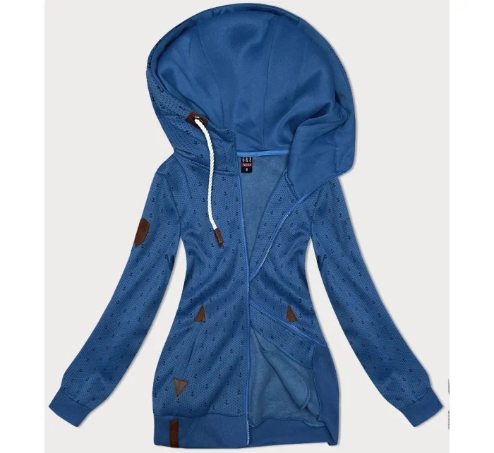 Světle modrá dámská rozepínací mikina se stahovacími lemy (2306) Světle modrá dámská rozepínací mikina se stahovacími lemy (2306)